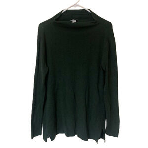 J. Jill Cotton Wool Olive Green Turtleneck Pullover Sweater Size S